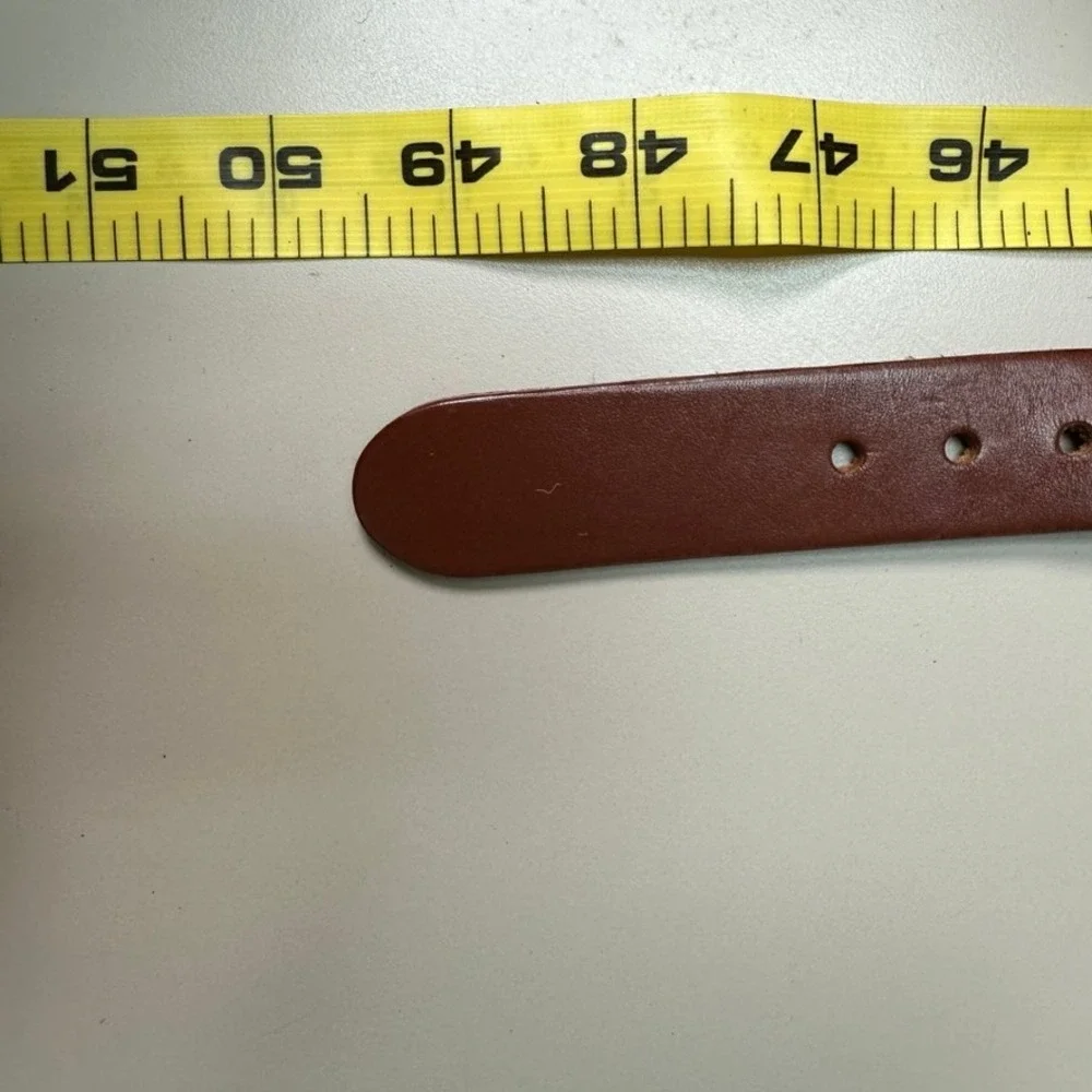 Leather Man Ltd Navy Blue Cotton Webbing Leather Surcingle Belt Solid Brass 44